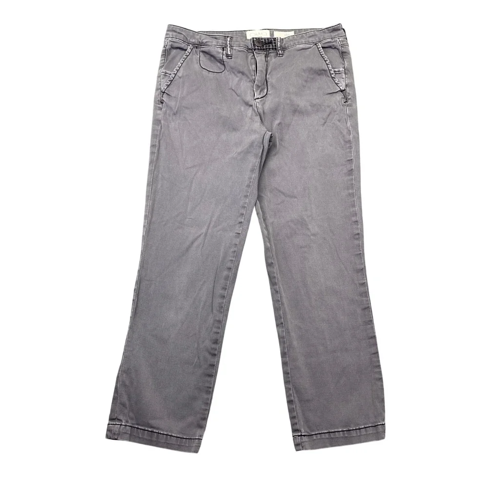 Anthropologie Chino Slim Pants Purple Faded‎ Garment Dyed Trousers Size 28